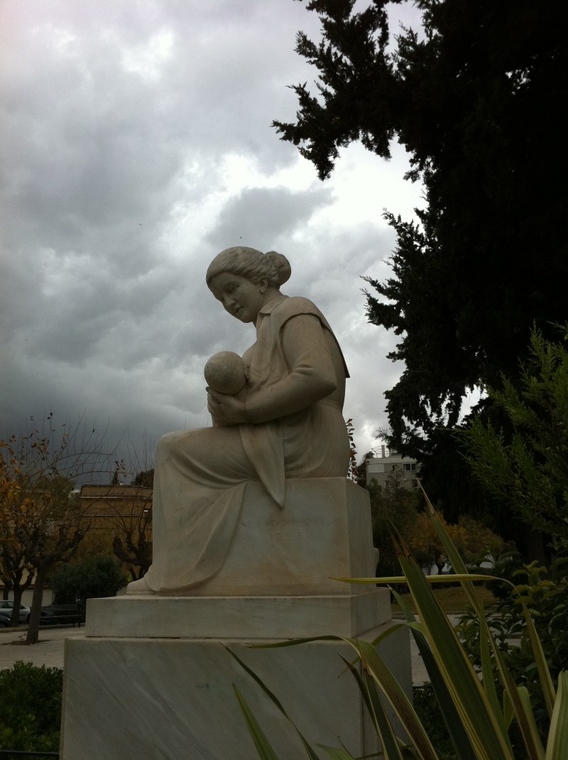 urban travel tales,statue in front of Maternity home, ELENA